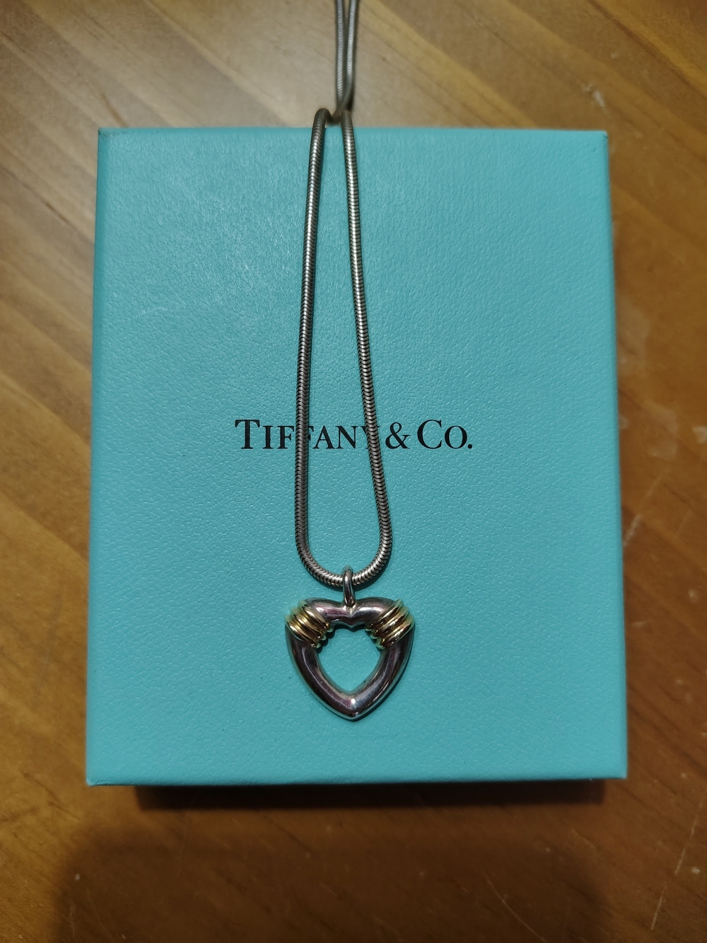 Tiffany & Co. Two-Tone Heart Pendant Necklace - Silver and Gold